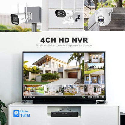SriHome NVS001-IPC065 5MP 4-CH NVR WiFi IP Camera Kit, EU Plug, US Plug, UK Plug, AU Plug