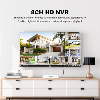 SriHome NVS009-IPC037 5MP 4-CH NVR WiFi IP Camera Kit, EU Plug, US Plug, UK Plug, AU Plug