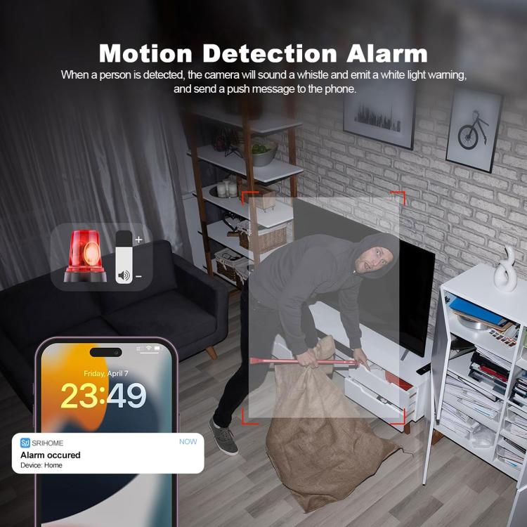 SriHome SH064 8MP HD Two-way Video Mini Camera Supports Night Vision, SH064