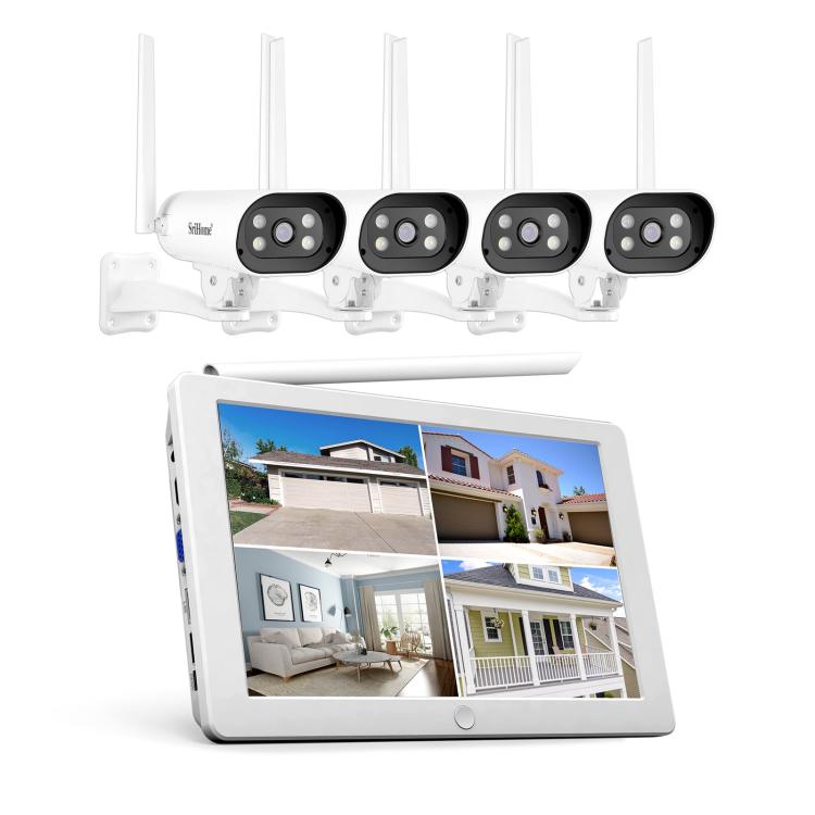 SriHome NVS009-IPC037 2MP 4-CH NVR WiFi IP Camera Kit, EU Plug, US Plug, UK Plug, AU Plug