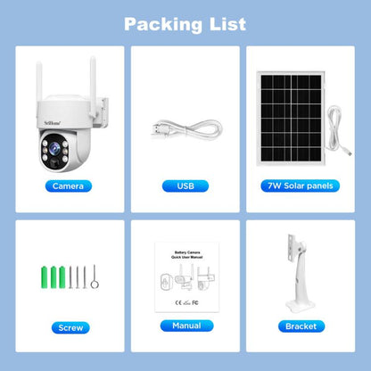 SriHome DH005 4MP 2K Low Power Consumption Wireless Security Camera System with Solar Panel, DH005