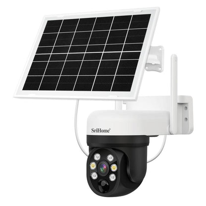 SriHome DH006 4MP 2K Low Power Consumption Wireless Security Camera System with Solar Panel, DH006