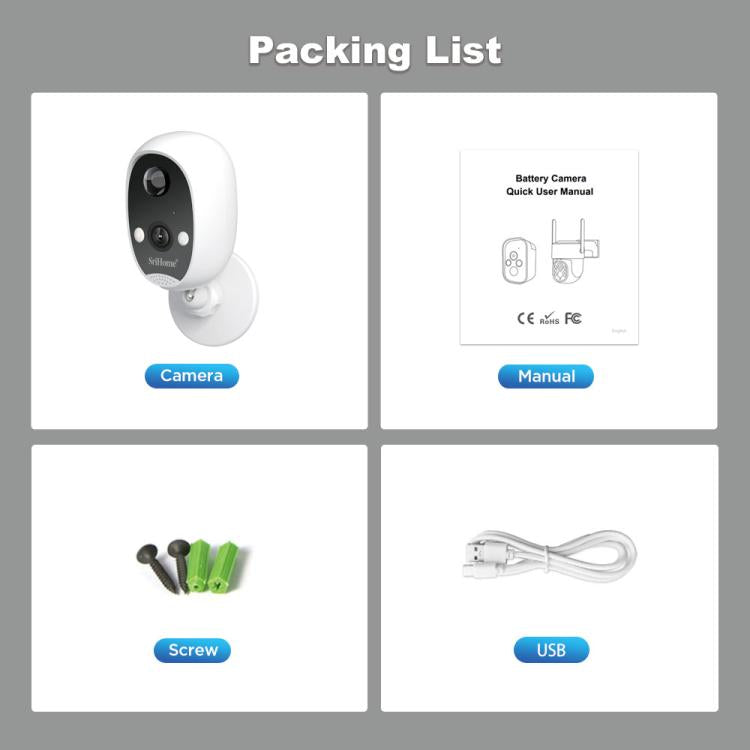 SriHome DH008 4MP 2K Low Power Consumption Wireless Security Camera System, DH008