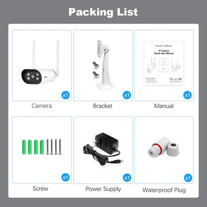 Srihome SH037 5MP Outdoor Waterproof Security HD Camera, Supports Two-Way Audio and Color Night Vision, SH037, 5MP