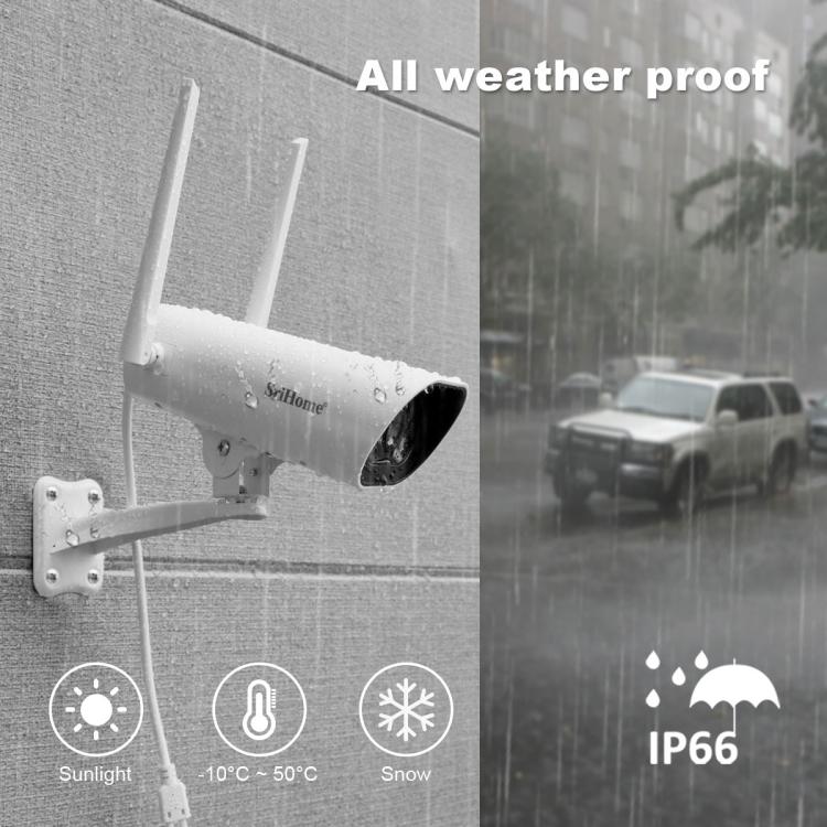 Srihome SH037 5MP Outdoor Waterproof Security HD Camera, Supports Two-Way Audio and Color Night Vision, SH037, 5MP