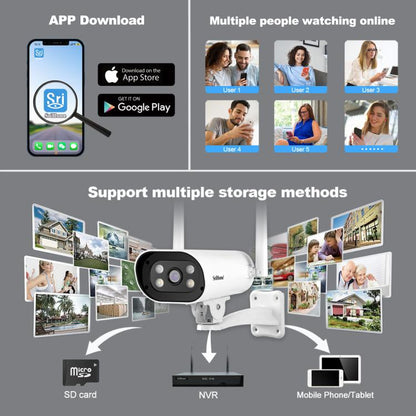 Srihome SH037 5MP Outdoor Waterproof Security HD Camera, Supports Two-Way Audio and Color Night Vision, SH037, 5MP
