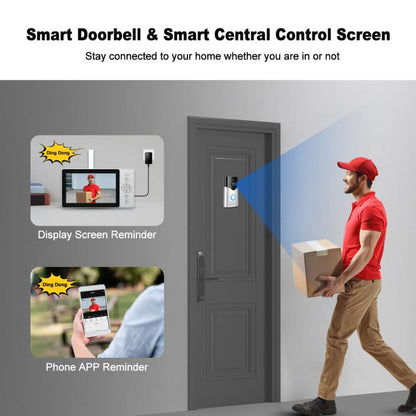 SriHome DH054+DH002+DH008 4MP HD Smart WiFi Video PIR Visual Doorbell Set, DH054+DH002+DH008