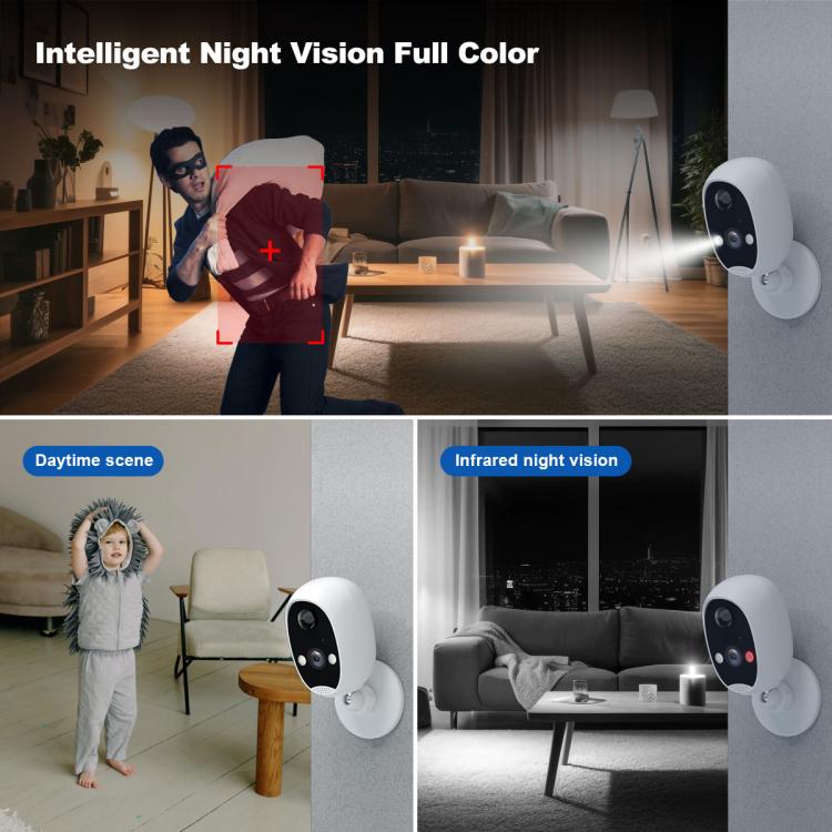 SriHome DH054+DH002+DH008 4MP HD Smart WiFi Video PIR Visual Doorbell Set, DH054+DH002+DH008