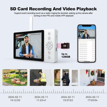 SriHome DH054+DH002 4MP HD Smart WiFi Video PIR Visual Doorbell Set, DH054+DH002