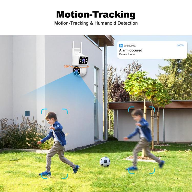 Srihome SH063 4MP Dual Lens Panoramic Surveillance HD Camera, SH063