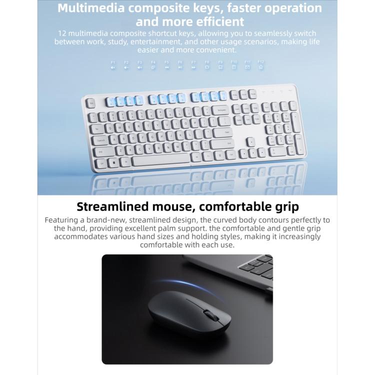 Original Xiaomi 2.4GHz Wireless Keyboard & Mouse Set 3, Gen3