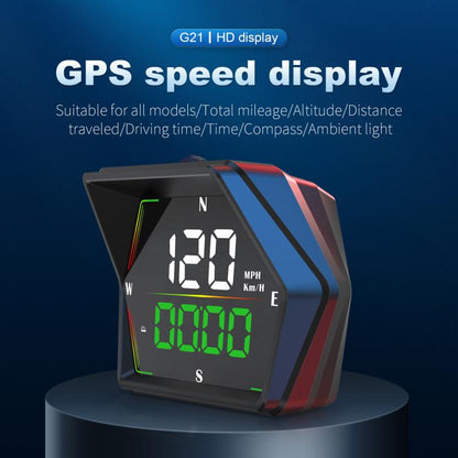 G21 Car HD Display GPS Speedometer Car OBD Meter Display Head-Up Display with Suction Cup Holder, G21