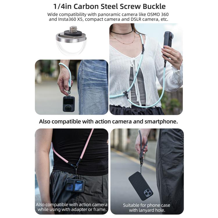 Sunnylife Neck Crossbody Strap Hanging Sling Hands-free Anti-fall Rope 1/4 Screw Neck Lanyard Shoulder Strap, For DJI OSMO Pocket 3