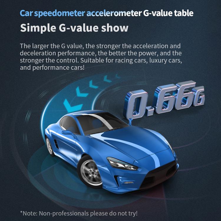 P26 Car HUD Head-Up Display Multi-function LCD OBD Smart Gauge Slope Meter Accelerometer, P26
