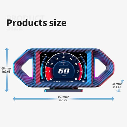 P26 Car HUD Head-Up Display Multi-function LCD OBD Smart Gauge Slope Meter Accelerometer, P26
