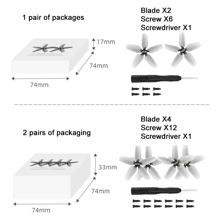 For DJI Avata Sunnylife 2925S Colored Propellers Blades, One Pair, Two Pairs