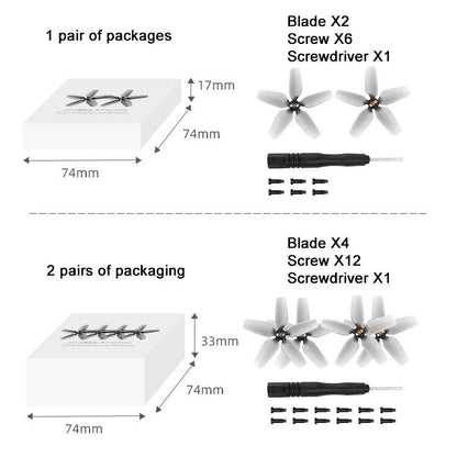 For DJI Avata Sunnylife 2925S Colored Propellers Blades, One Pair, Two Pairs