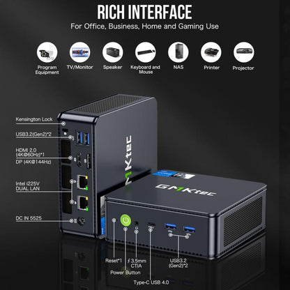 GMKtec NucBox K7 PLUS Mini PC, 13th Gen Intel Core i7 13620H, Windows 11 Pro, WiFi, BT, HDTV, DisplayPort, 16GB RAM + 512GB SSD, 32GB RAM + 1TB SSD