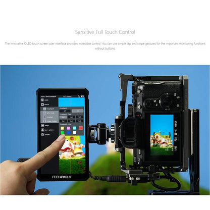 FEELWORLD PS6 5.5 inch OLED Vertical Horizontal Camera Field Video Monitor Touch Screen 4K HDMI-compatible, US Plug, EU Plug, UK Plug, AU Plug