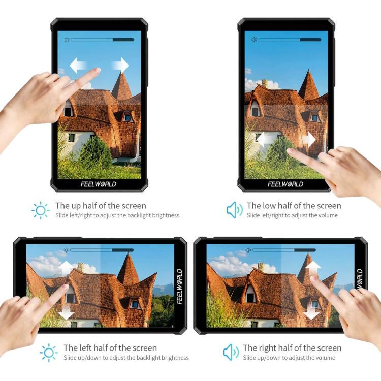 FEELWORLD PS6 5.5 inch OLED Vertical Horizontal Camera Field Video Monitor Touch Screen 4K HDMI-compatible, US Plug, EU Plug, UK Plug, AU Plug