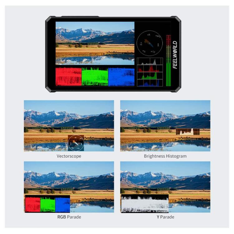 FEELWORLD PS6 5.5 inch OLED Vertical Horizontal Camera Field Video Monitor Touch Screen 4K HDMI-compatible, US Plug, EU Plug, UK Plug, AU Plug
