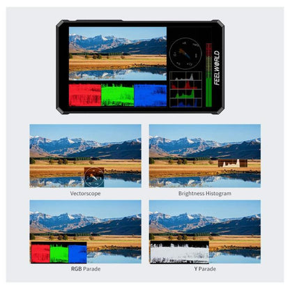 FEELWORLD PS6 5.5 inch OLED Vertical Horizontal Camera Field Video Monitor Touch Screen 4K HDMI-compatible, US Plug, EU Plug, UK Plug, AU Plug