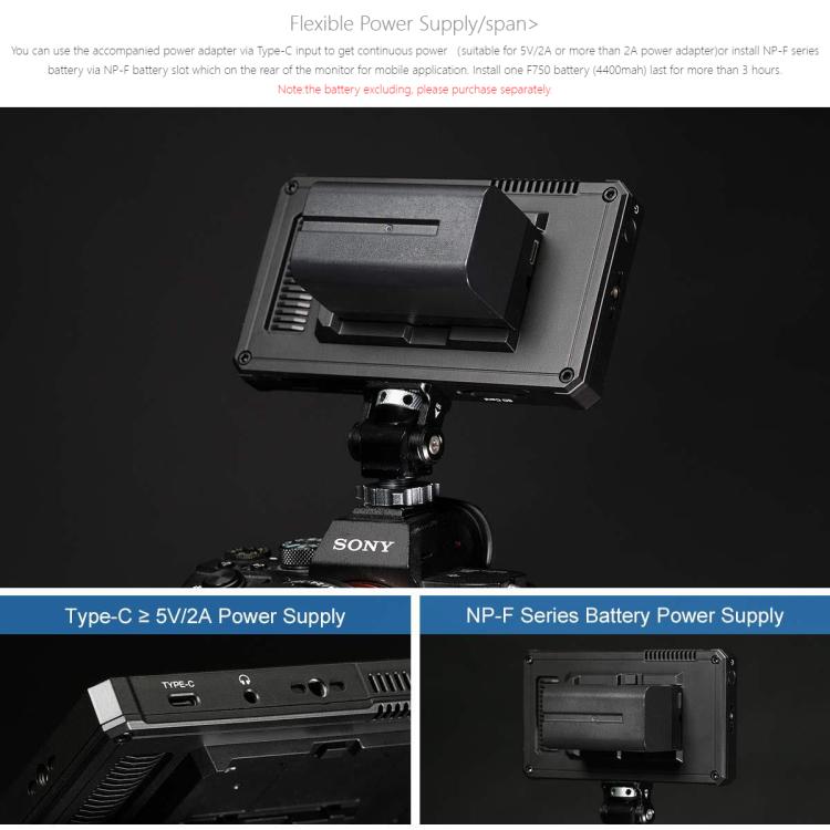 FEELWORLD PS6 5.5 inch OLED Vertical Horizontal Camera Field Video Monitor Touch Screen 4K HDMI-compatible, US Plug, EU Plug, UK Plug, AU Plug