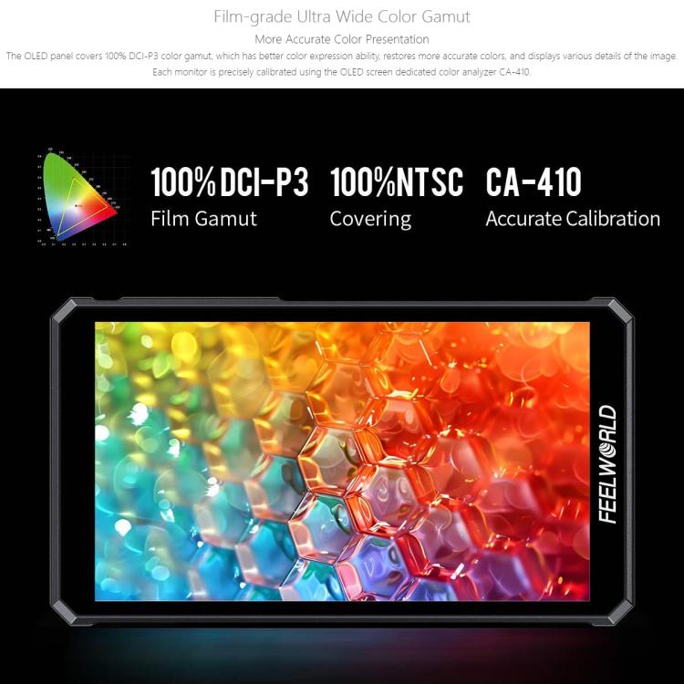 FEELWORLD PS6 5.5 inch OLED Vertical Horizontal Camera Field Video Monitor Touch Screen 4K HDMI-compatible, US Plug, EU Plug, UK Plug, AU Plug