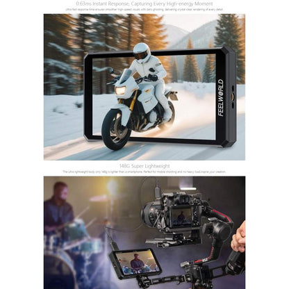 FEELWORLD PS6 5.5 inch OLED Vertical Horizontal Camera Field Video Monitor Touch Screen 4K HDMI-compatible, US Plug, EU Plug, UK Plug, AU Plug
