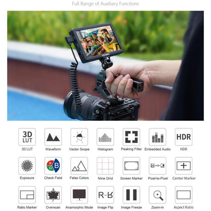 FEELWORLD T6 6 inch Camera Field Video Monitor Aluminium Housing 4K HDMI-compatible 1920x1080 IPS, T6