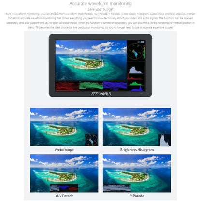 FEELWORLD T6 6 inch Camera Field Video Monitor Aluminium Housing 4K HDMI-compatible 1920x1080 IPS, T6
