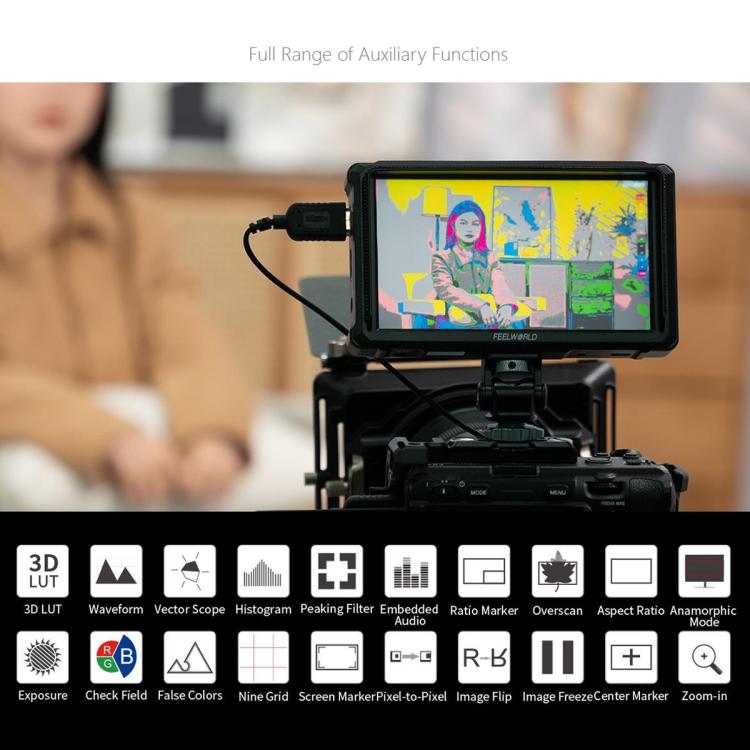 FEELWORLD FW568 Pro 6-inch 1200nit High Bright Camera DSLR Monitor 4K HDMI 60Hz IPS Screen, FW568 Pro
