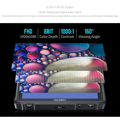 FEELWORLD FW568 Pro 6-inch 1200nit High Bright Camera DSLR Monitor 4K HDMI 60Hz IPS Screen, FW568 Pro