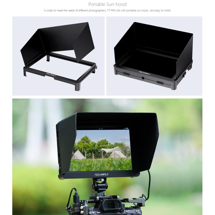 FEELWORLD T7 Pro 7-inch 2000nit Camera Field Video Monitor Aluminium Housing 4K 1920 x 1200 HDMI-compatible IPS Screen, T7 Pro