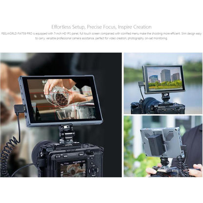 FEELWORLD FW759 Pro 7-inch Touch Screen Camera Field Video Monitor 4K HDMI-compatible 1280 x 800 IPS Screen, FW759 Pro