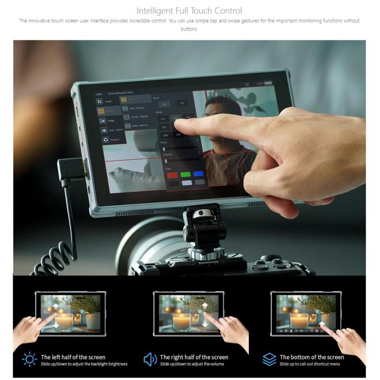 FEELWORLD FW759 Pro 7-inch Touch Screen Camera Field Video Monitor 4K HDMI-compatible 1280 x 800 IPS Screen, FW759 Pro