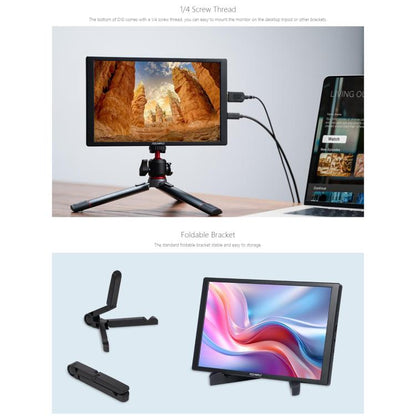 FEELWORLD D10 10.1 inch Portable External Monitor Touch FHD 1920 x 1200 USB-C HDMI-compatible Screen, D10