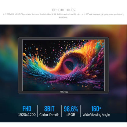 FEELWORLD D10 10.1 inch Portable External Monitor Touch FHD 1920 x 1200 USB-C HDMI-compatible Screen, D10