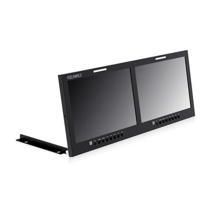 FEELWORLD D101 PLUS-H Dual 10.1 inch 4RU Rackmount Monitor 4K HDMI-compatible CVBS 1920x1200 IPS Screen, US Plug, EU Plug, UK Plug, AU Plug