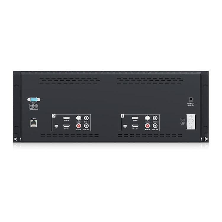 FEELWORLD D101 PLUS-H Dual 10.1 inch 4RU Rackmount Monitor 4K HDMI-compatible CVBS 1920x1200 IPS Screen, US Plug, EU Plug, UK Plug, AU Plug