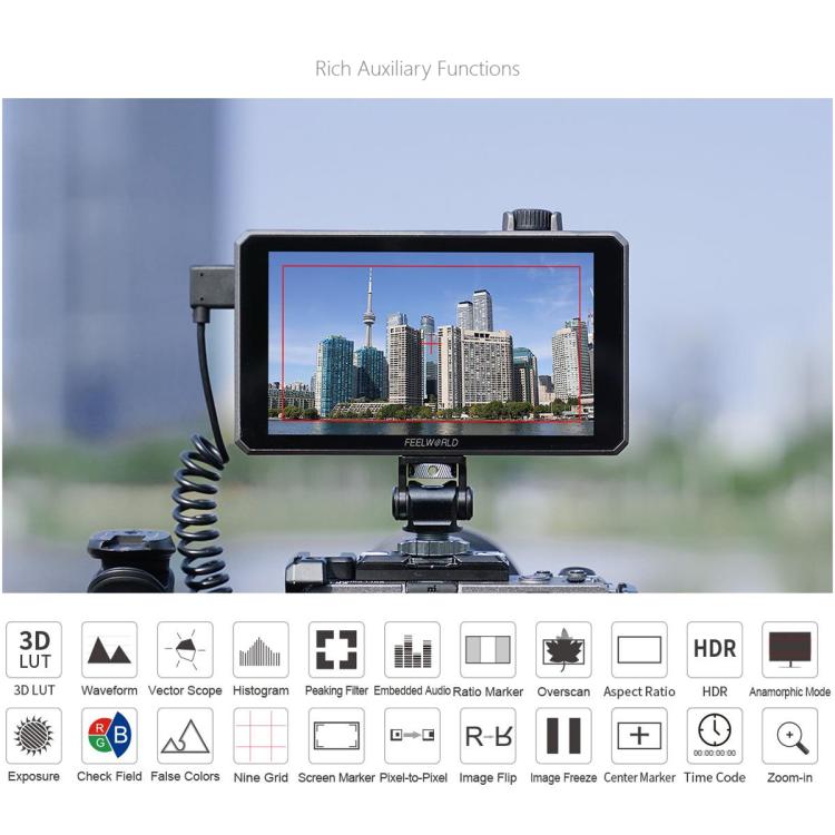 FEELWORLD SC6 6-inch 1500nit High Brightness Aluminium Filed Camera Video Monitor 3G SDI 4K HDMI-compatible 60Hz 1920 x 1080 IPS Screen, SC6