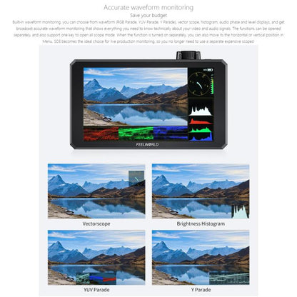 FEELWORLD SC6 6-inch 1500nit High Brightness Aluminium Filed Camera Video Monitor 3G SDI 4K HDMI-compatible 60Hz 1920 x 1080 IPS Screen, SC6