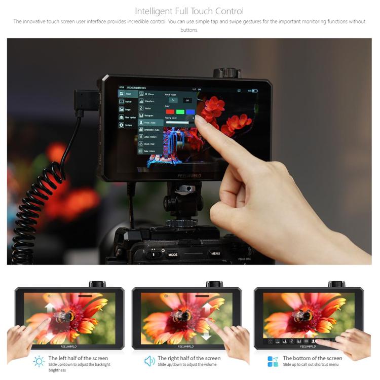 FEELWORLD SC6 6-inch 1500nit High Brightness Aluminium Filed Camera Video Monitor 3G SDI 4K HDMI-compatible 60Hz 1920 x 1080 IPS Screen, SC6