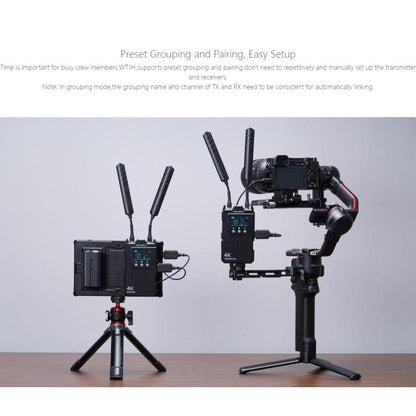 FEELWORLD WT1H 4K Wireless Video Transmission System Dual HDMI-compatible Full Duplex Intercom Live Streaming, WT1H