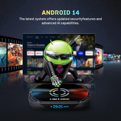 HK1 RBOX X50 Android 14 Smart TV Box with Remote Control, Amlogic S905A Quad-Core, 4GB+32GB, 4GB+64GB, 4GB+128GB