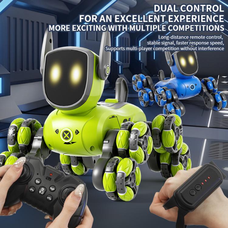 JJR/C Q200 Small Eight-wheeled Multi-function Remote Control Robot Dog with RC Watch