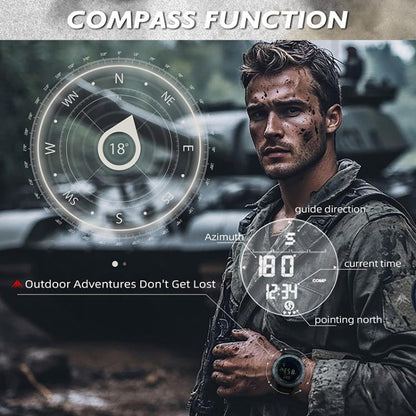 NORTH EDGE TANK 3 Outdoor Waterproof Men Sports Watch Support Pedometer and Compass