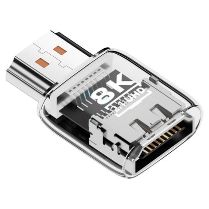 8K 60Hz HDTV 2.1 Male to HDTV 2.1 Female Ultra HD Transparent Adapter