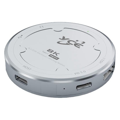 YCE-V195J USB-C / Type-C to PD3.0, HD2.1, USB3.2, 3.5mm, M.2 NVMe Magnetic Hard Drive Enclosure, YCE-V195J