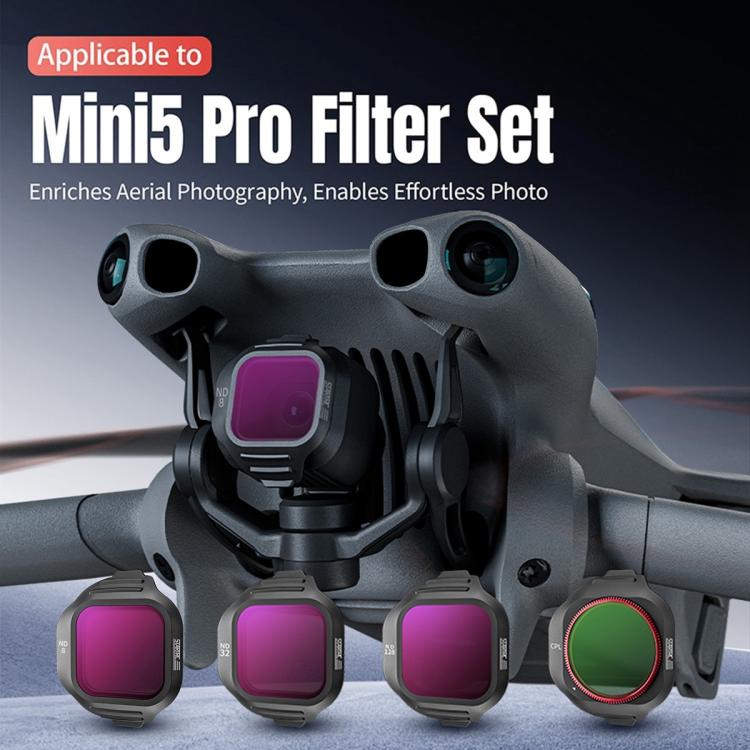 For DJI Mini 5 Pro STARTRC Camera Lens Filter, CPL, NIGHT, 3 in 1 CPL ND16/64, 4 in 1 CPL ND8/32/128, 4 in 1 CPL ND16/64 NIGHT, 6 in 1 Mixed Filter